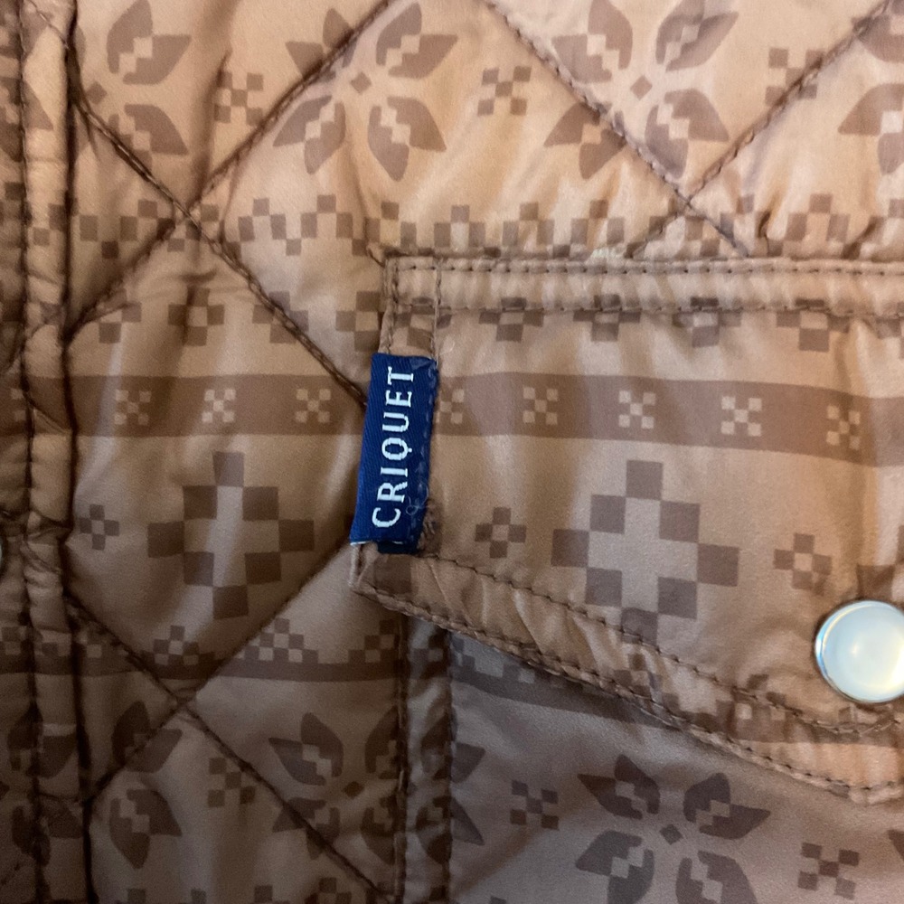 Criquet Quilted Shacket Brown Fair Isle Print Shirt Jacket Mens Large NWT - Picture 5 of 9